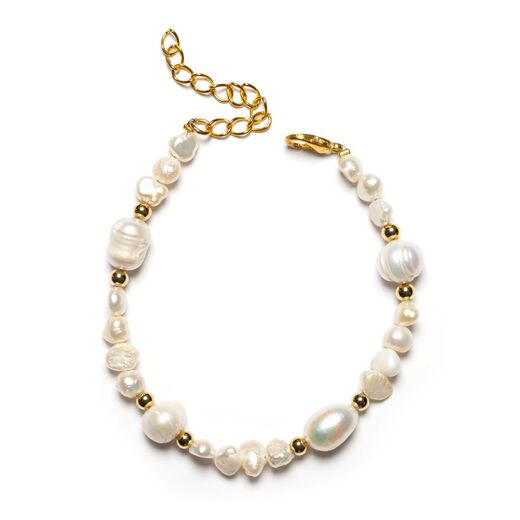 Freshwater pearl and gold bracelet 